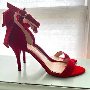 Open-Toe Sandals with Large Velvet Bow by Jessica Simpson sz 10